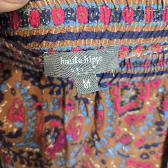 Haute Hippie Floral Paisley Maxi Skirt in Mustard and Pink - Picture 3 of 5